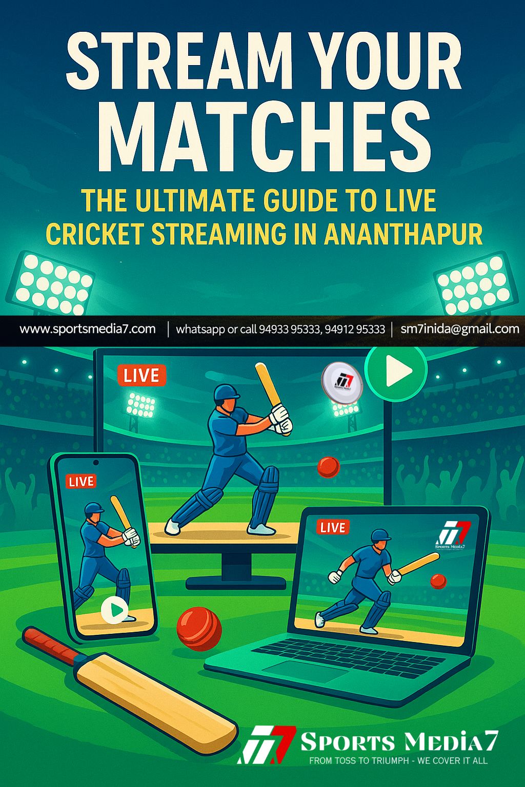 Cricket streaming blog poster for Ananthapur guide